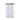 Silver canister with a black lid on a white background