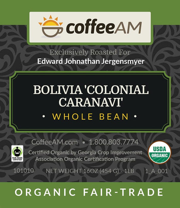 Organic Bolivia 'Colonial Caranavi' Coffee
