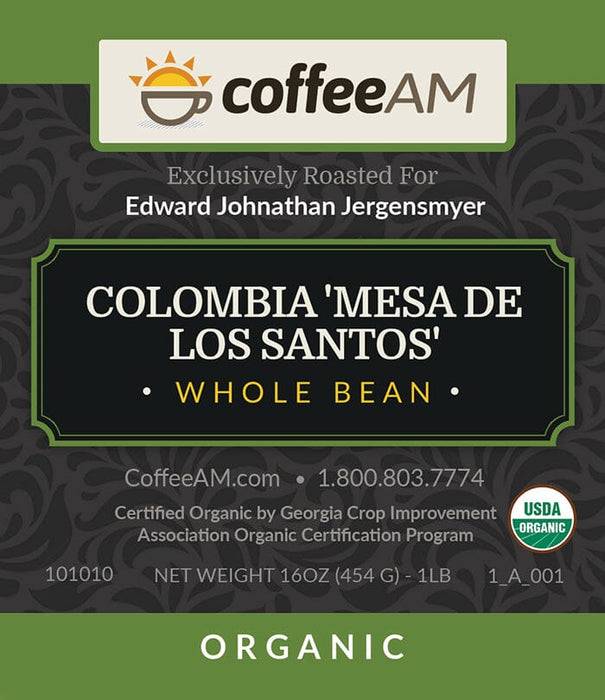 Organic Colombia 'Mesa de los Santos' Coffee